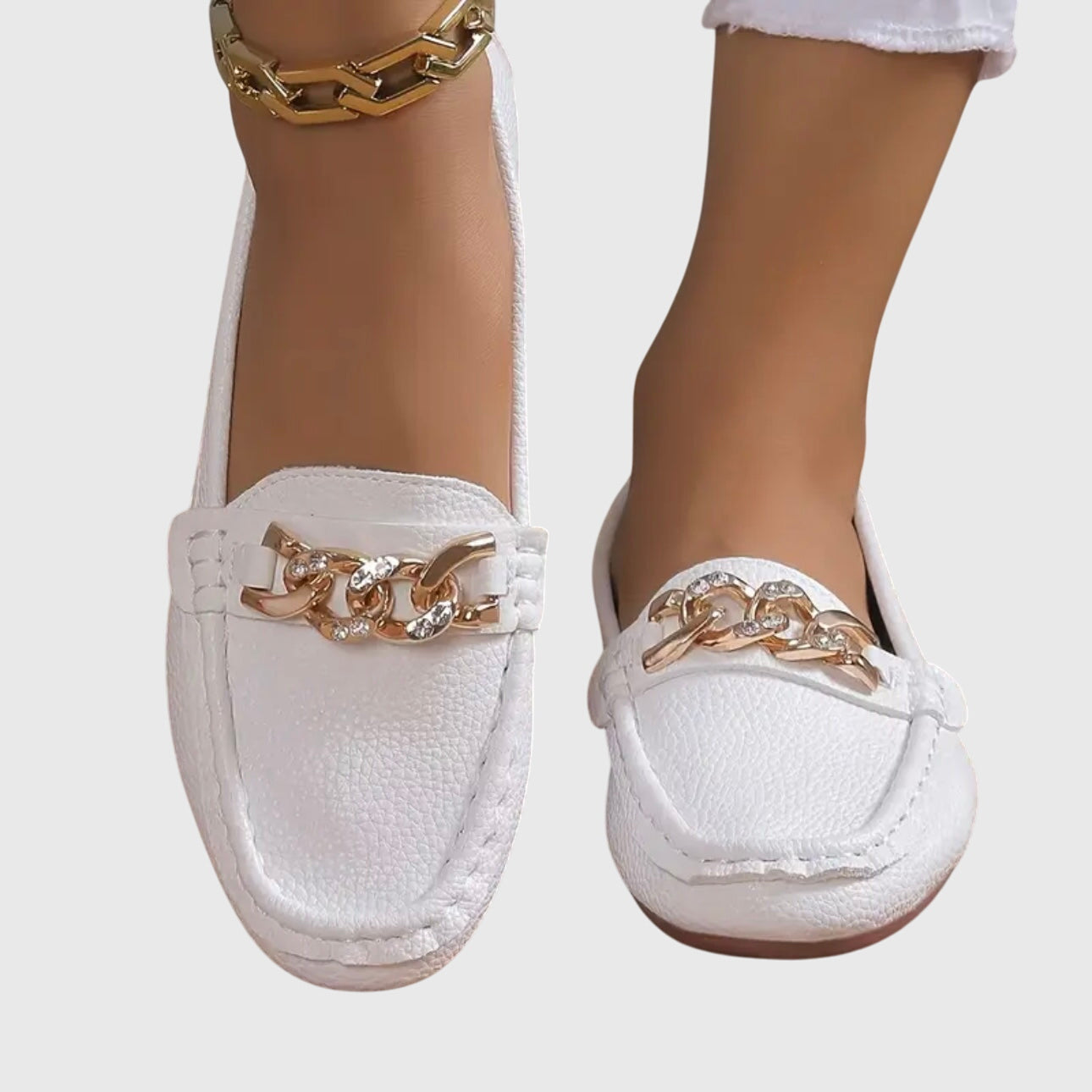 Evelyn - Women's Chain-Detail Loafers