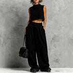 Fabienne - Women's Mock Neck Sleeveless Matching Set 2