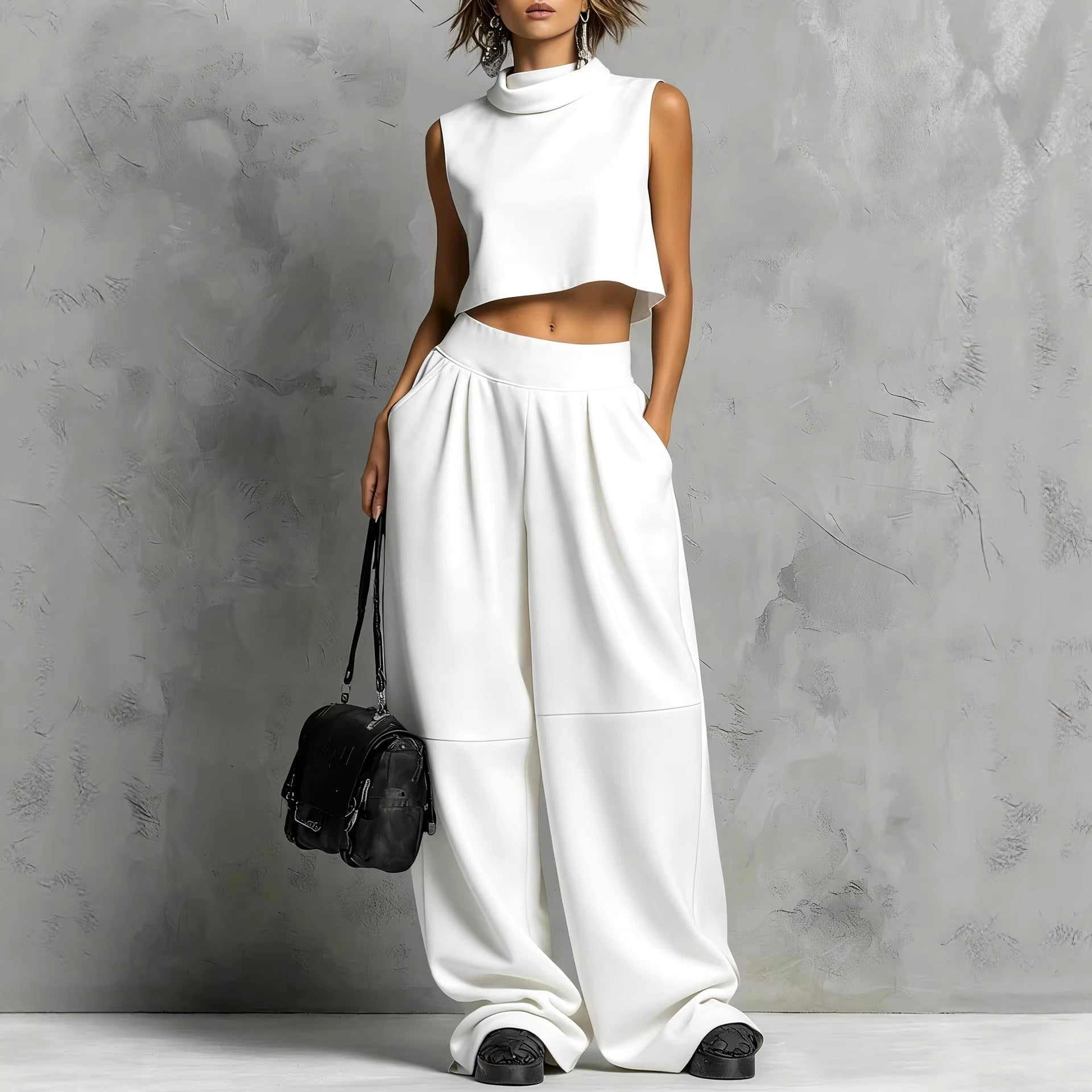 Fabienne - Women's Mock Neck Sleeveless Matching Set 3