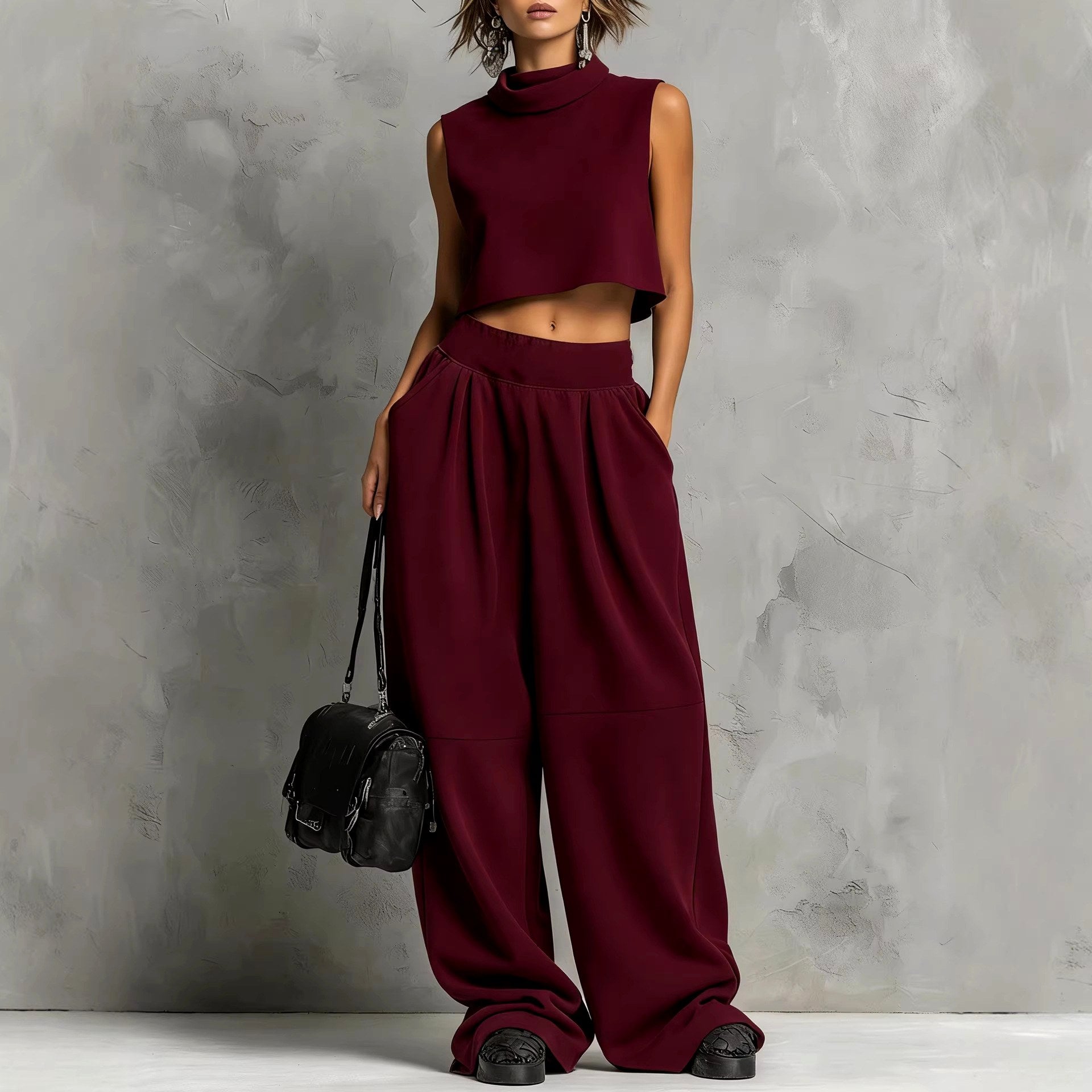 Fabienne - Women's Mock Neck Sleeveless Matching Set 4