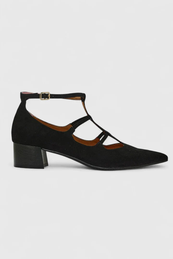Gabriela - Women's T-Strap Block Heel Pumps