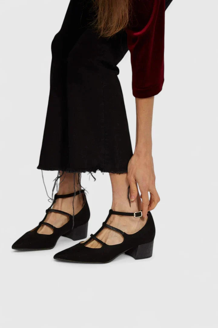 Gabriela - Women's T-Strap Block Heel Pumps