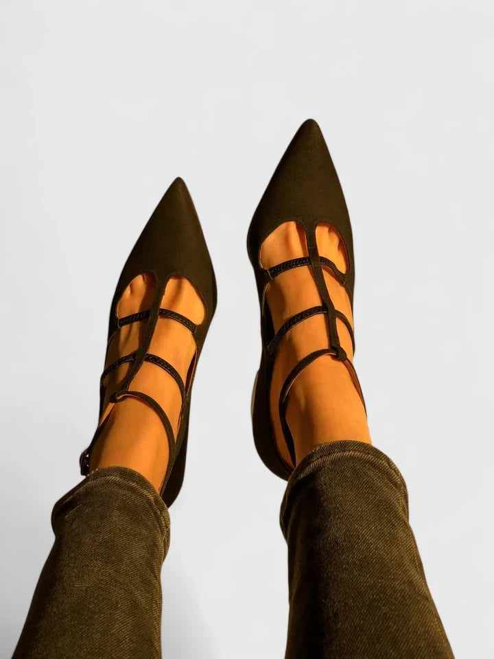Gabriela - Women's T-Strap Block Heel Pumps
