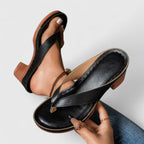 Hadley - Women's Thong Sandals with Chunky Heel
