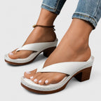Hadley - Women's Thong Sandals with Chunky Heel