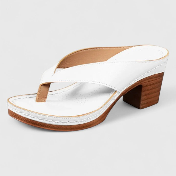 Hadley - Women's Thong Sandals with Chunky Heel