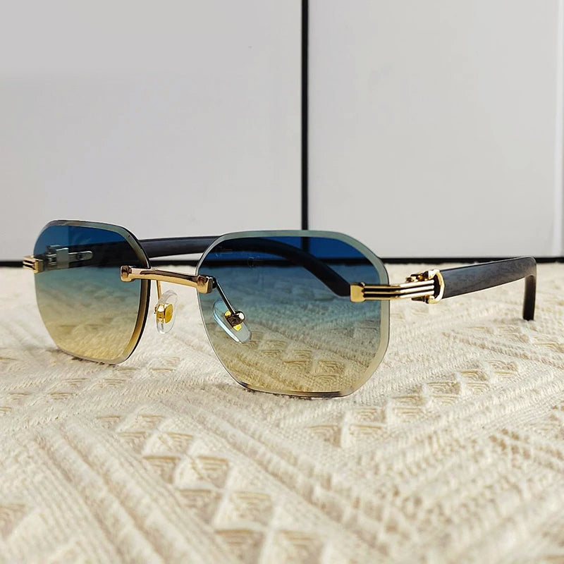 Ibiza - Rimless Gradient Lens Square Sunglasses 1