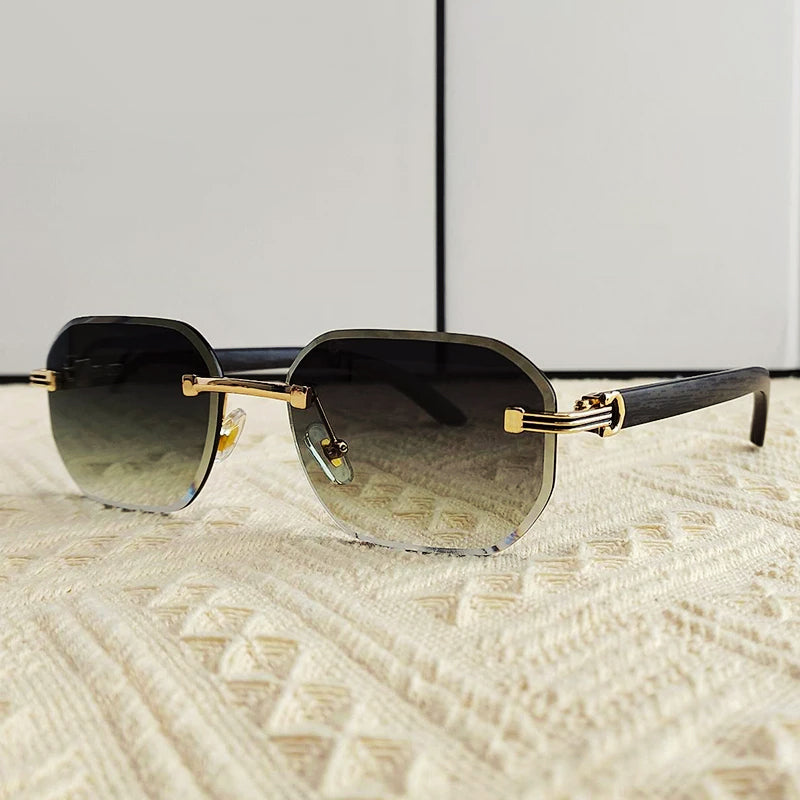 Ibiza - Rimless Gradient Lens Square Sunglasses 5