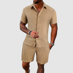 Isabella - Women's Linen Button-Down Short Set 2
