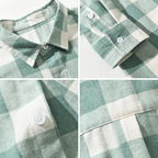 James - Men's Brushed Cotton Check Long Sleeve Plaid Shirt 5