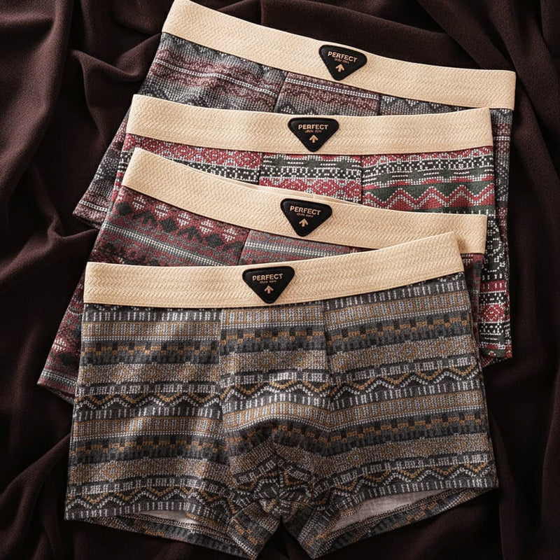 James - Men's Geometric Print Cotton Boxer Briefs 1