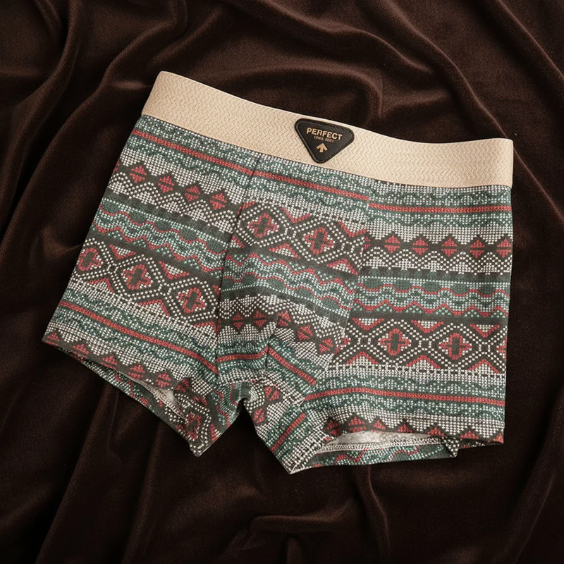 James - Men's Geometric Print Cotton Boxer Briefs 4