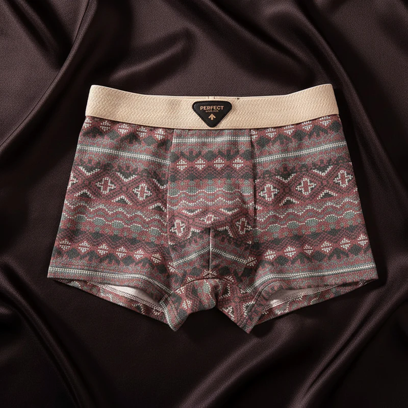 James - Men's Geometric Print Cotton Boxer Briefs 6