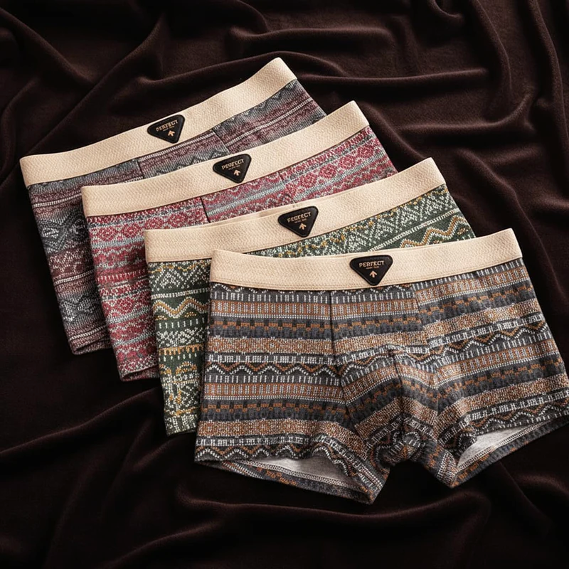 James - Men's Geometric Print Cotton Boxer Briefs 8