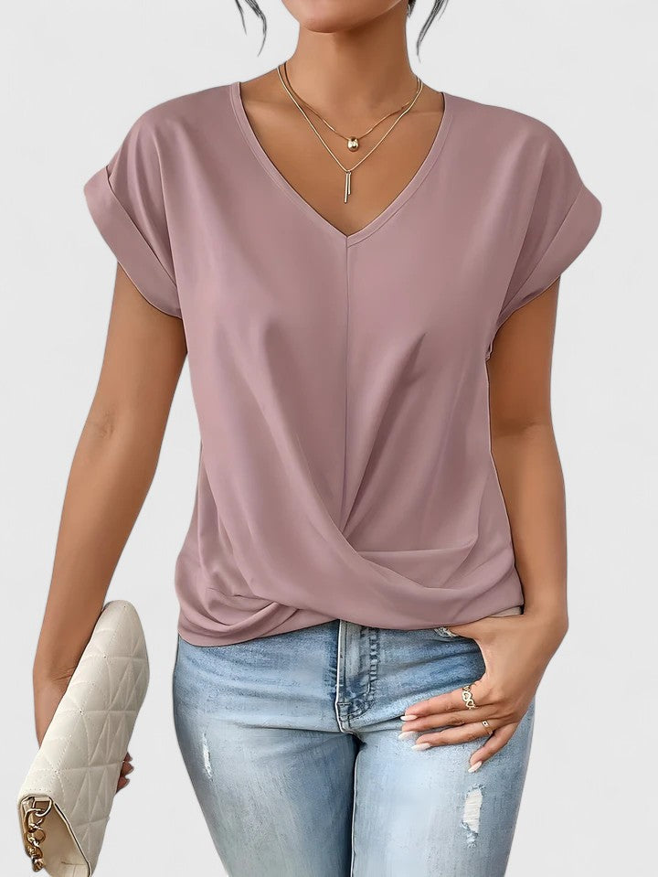Jasmine - Women's Twist-Front V-Neck Top