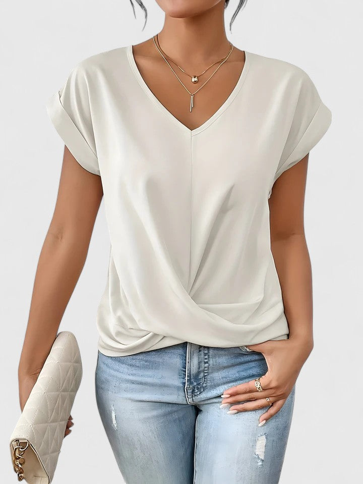 Jasmine - Women's Twist-Front V-Neck Top