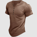 Ken - Men's Button-Neck Short Sleeve Cotton Henley T-Shirt 2