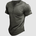 Ken - Men's Button-Neck Short Sleeve Cotton Henley T-Shirt 5
