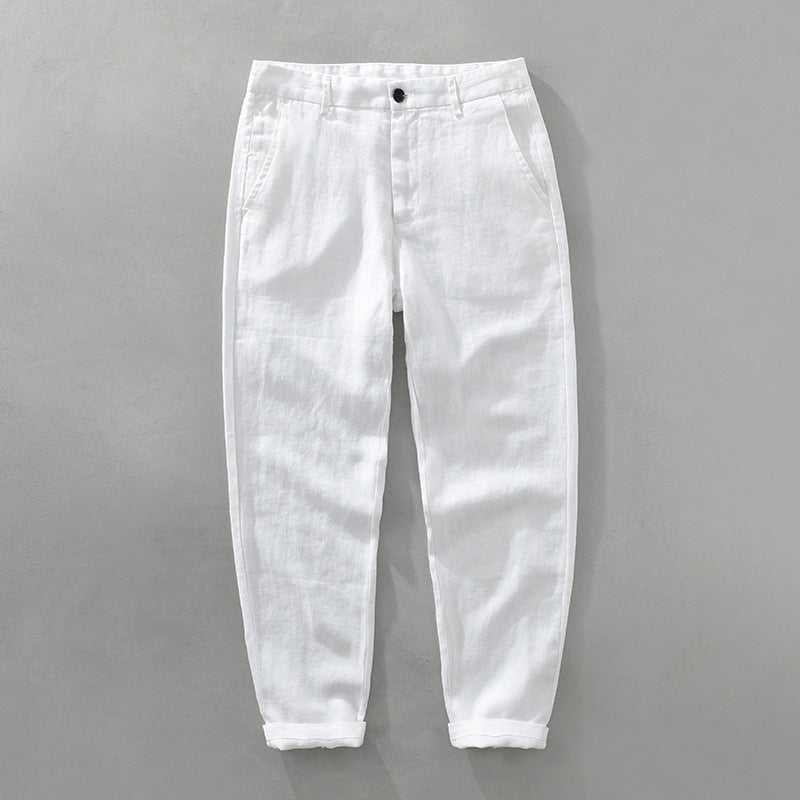 Lorenzo - Men's Wide-Leg Linen Drawstring Pants 1