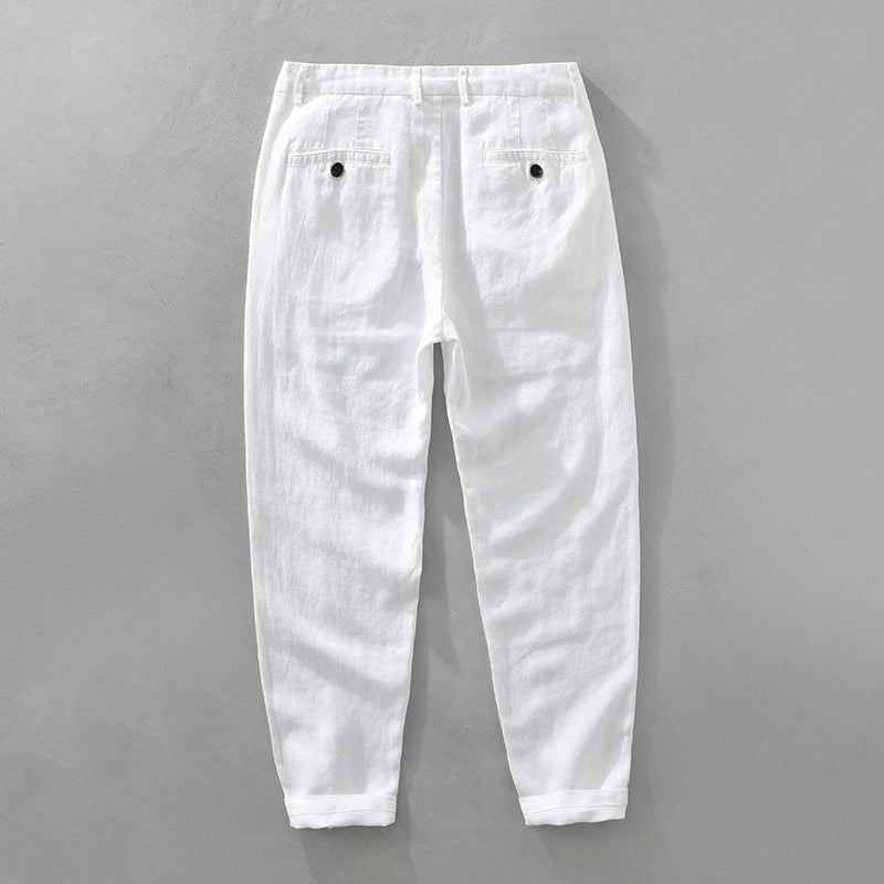 Lorenzo - Men's Wide-Leg Linen Drawstring Pants 2