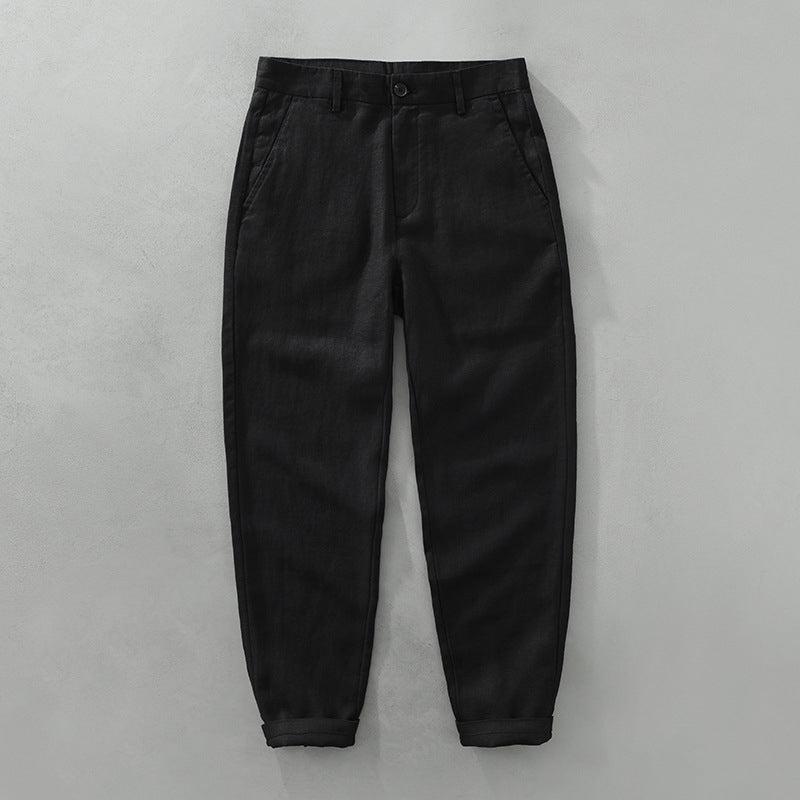 Lorenzo - Men's Wide-Leg Linen Drawstring Pants 5