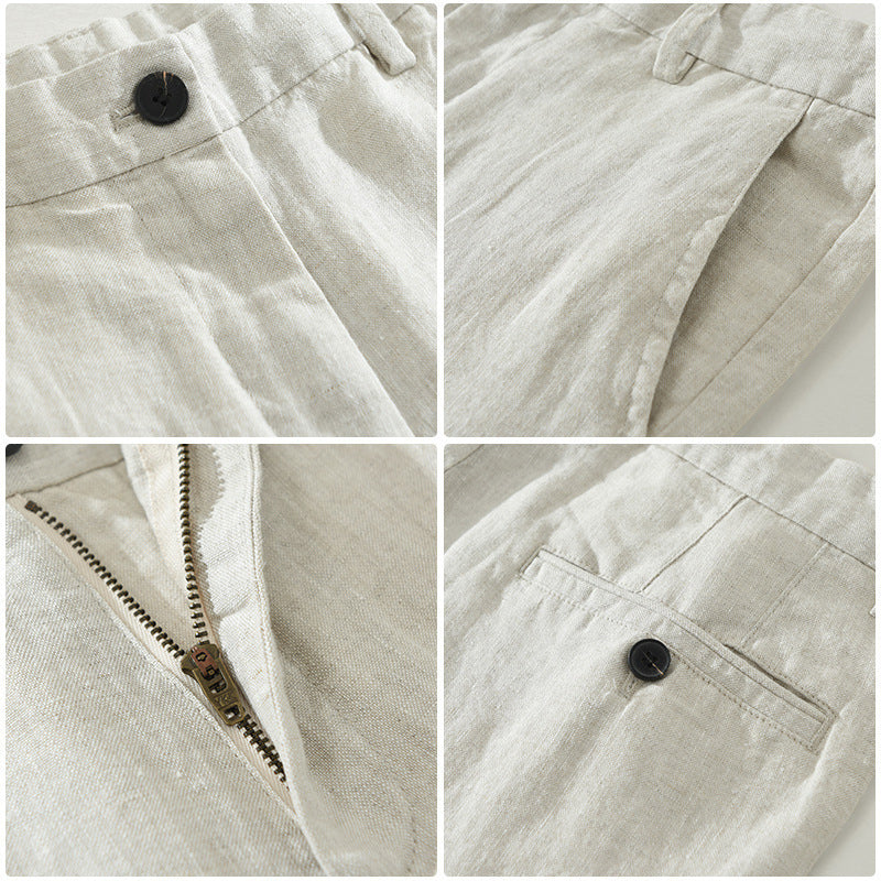Lorenzo - Men's Wide-Leg Linen Drawstring Pants 6