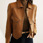 Lucille - Women's Faux Leather Biker Jacket 1