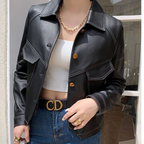 Lucille - Women's Faux Leather Biker Jacket 3