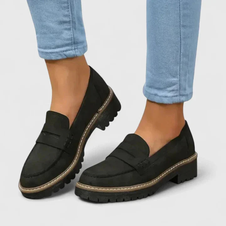 Mabel - Women's Platform Loafers with Lug Sole
