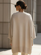 Margery - Women's Oversized Wool Blend Sweater with Ribbed Cuffs