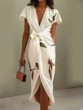 Margot - Women's Floral Wrap Midi Dress