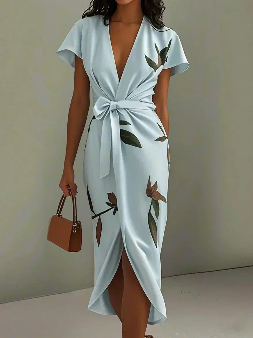 Margot - Women's Floral Wrap Midi Dress