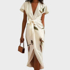 Margot - Women's Floral Wrap Midi Dress