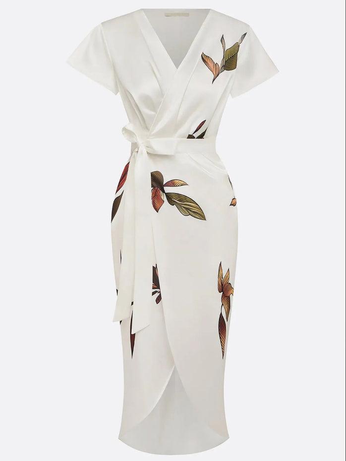 Margot - Women's Floral Wrap Midi Dress