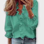 Margot - Women's Ruffle-Front Button Blouse