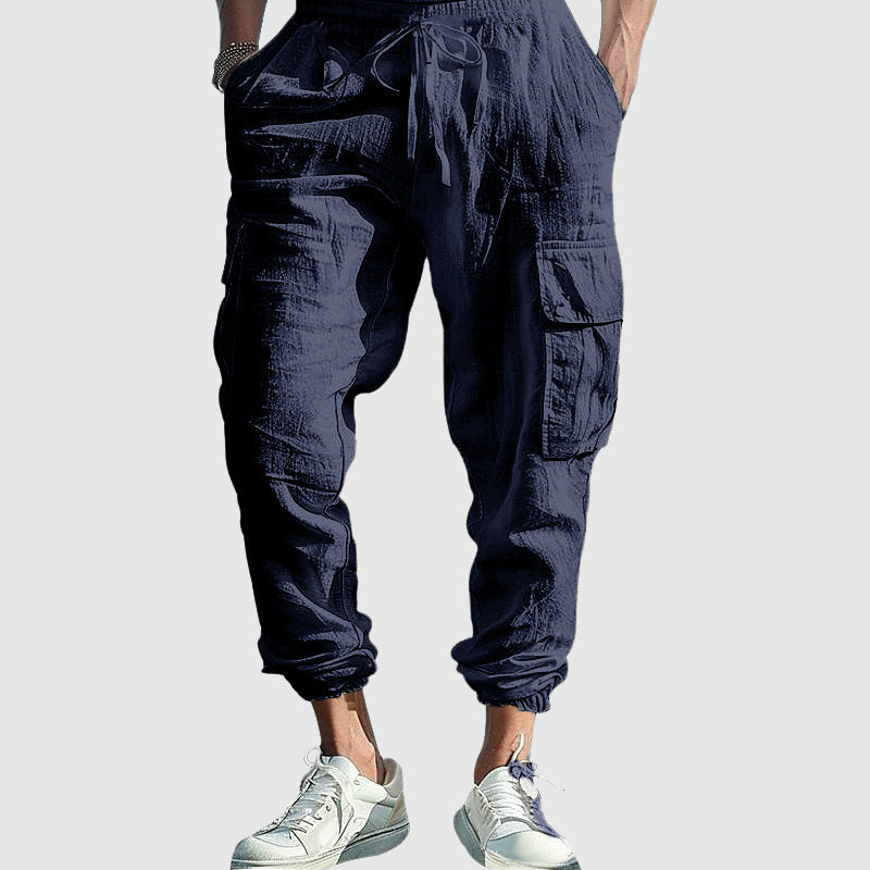 Matteo - Men's Cotton Straight Leg Cargo Pants 4