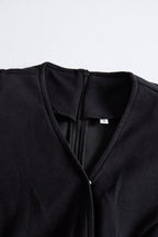 Natalie - Women's Button-Accented Wrap Midi Dress
