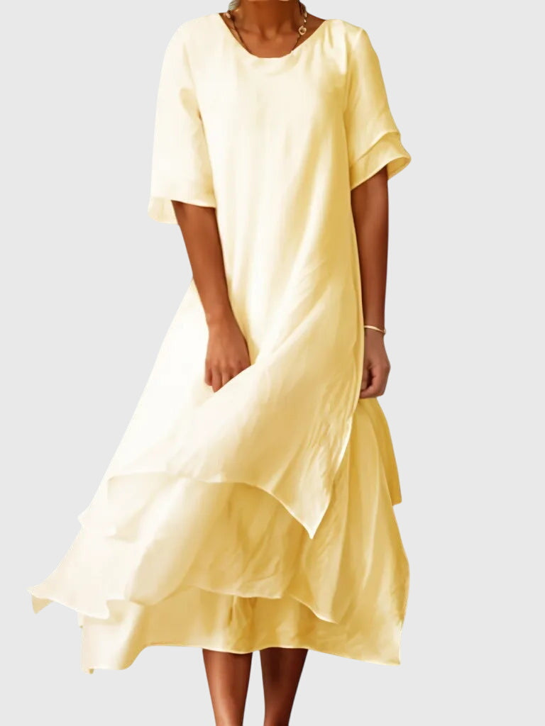 Olive - Women's Tiered Ruffle Midi Dress