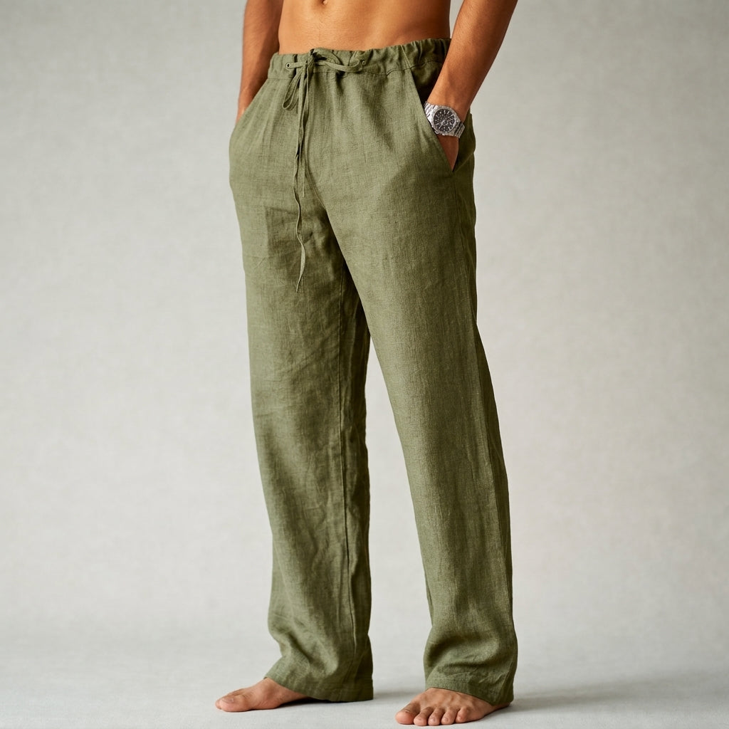 Orson - Men's Drawstring Linen Trousers