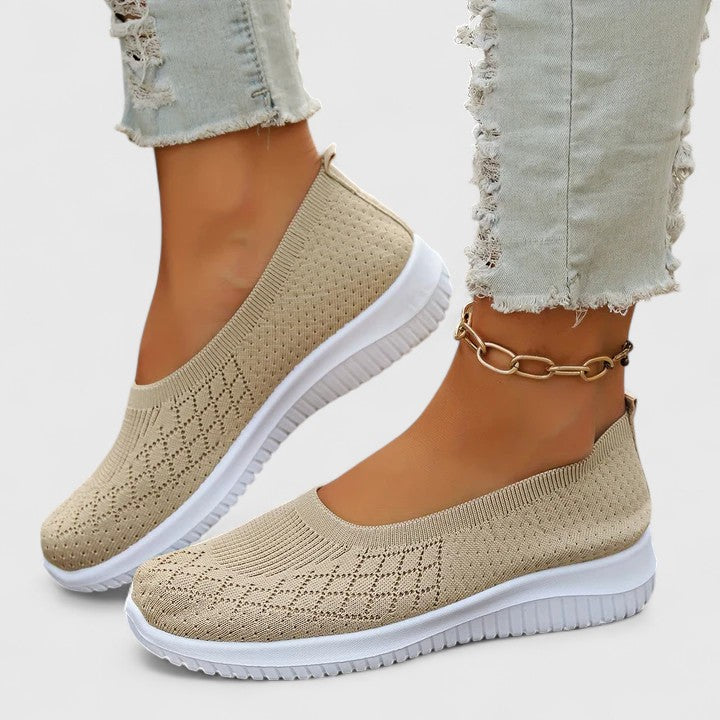 Paloma - Women's Knit Slip-On Sneakers with Ribbed Sole