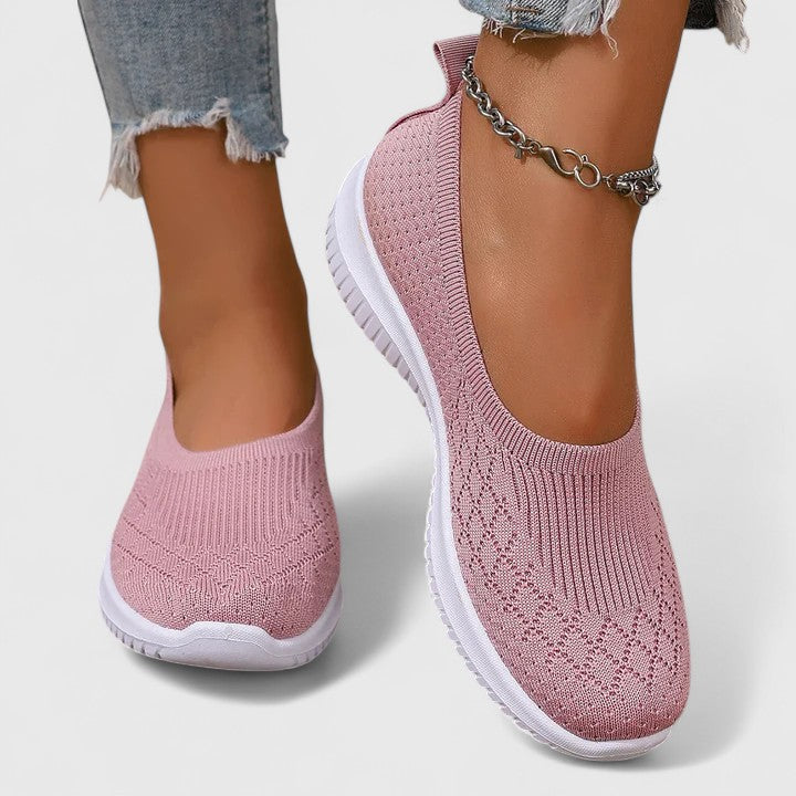 Paloma - Women's Knit Slip-On Sneakers with Ribbed Sole