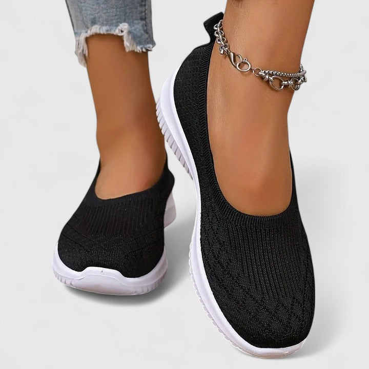 Paloma - Women's Knit Slip-On Sneakers with Ribbed Sole