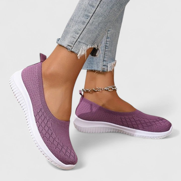 Paloma - Women's Knit Slip-On Sneakers with Ribbed Sole