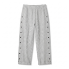 Phoebe - Women's Pinstripe Button-Panel Relaxed Trousers