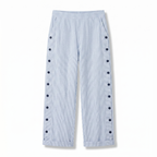 Phoebe - Women's Pinstripe Button-Panel Relaxed Trousers