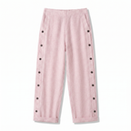 Phoebe - Women's Pinstripe Button-Panel Relaxed Trousers