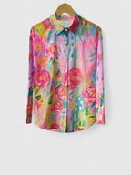 Reese - Women's Button-Front Floral Blouse