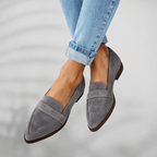 Reina - Women's Pointed-Toe Loafers with Band Detail