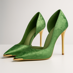 Rhea - Women's Metallic-Toe Satin Jacquard Stiletto Heels