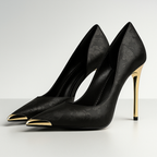 Rhea - Women's Metallic-Toe Satin Jacquard Stiletto Heels